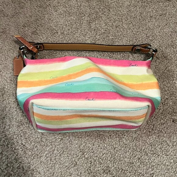 Coach Watercolor Striped Pouch Purse - Picture 2 of 6
